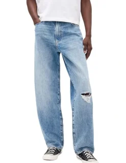 Gap Lt Dest Fa24 Baggy Fit Jeans in Light Wash