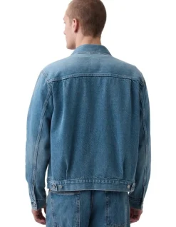 Gap Relaxed Icon Denim Jacket in Blue