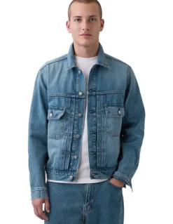 Gap Relaxed Icon Denim Jacket in Blue