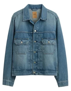 Gap Relaxed Icon Denim Jacket in Blue