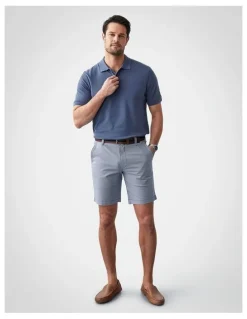 GAZMAN Active Quick Dry Houndstooth Shorts in Blue