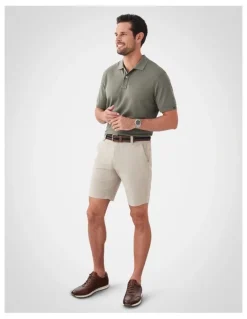 GAZMAN Active Quick Dry Houndstooth Shorts in Sand