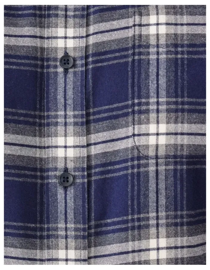 GAZMAN Brushed Twill Check Long Sleeve Shirt Charcoal