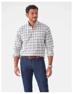 GAZMAN Brushed Twill Check Long Sleeve Shirt Multi Check