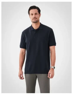 GAZMAN Classic Pique Polo in Black
