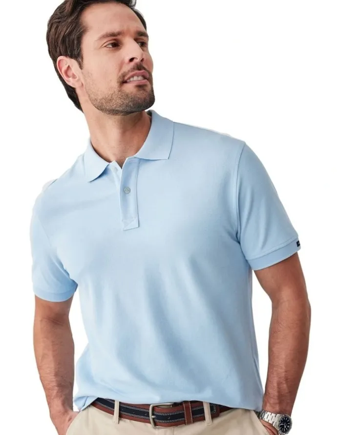 GAZMAN Classic Pique Polo in Sky Blue