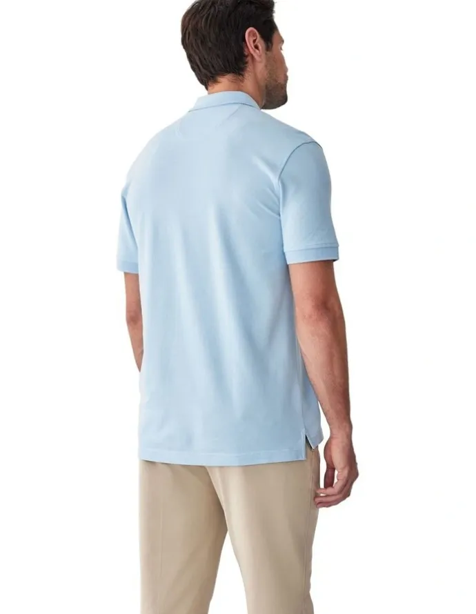 GAZMAN Classic Pique Polo in Sky Blue
