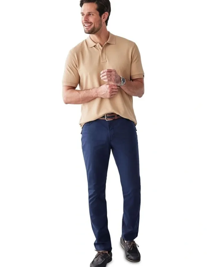 GAZMAN Classic Pique Polo in Sand