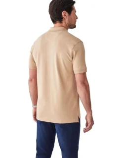 GAZMAN Classic Pique Polo in Sand