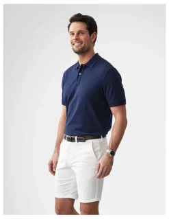 GAZMAN Classic Pique Polo T-shirt in Dark Navy