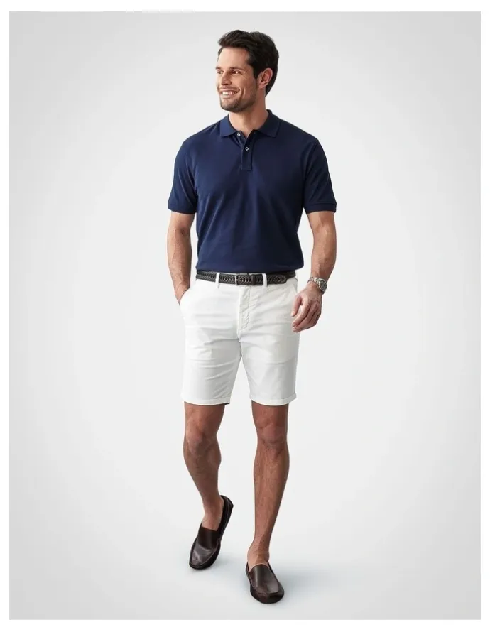 GAZMAN Classic Pique Polo T-shirt in Dark Navy