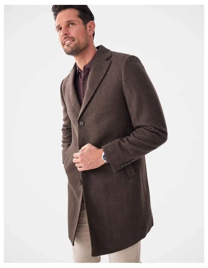 GAZMAN Collins Overcoat in Chocolate