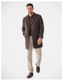GAZMAN Collins Overcoat in Chocolate
