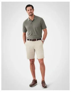 GAZMAN Comfort Stretch Twill Shorts in Desert