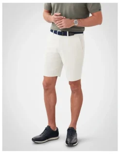 GAZMAN Comfort Stretch Twill Shorts in Stone
