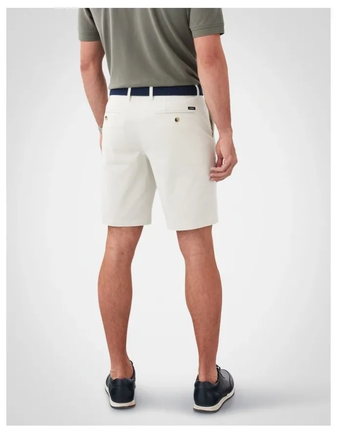GAZMAN Comfort Stretch Twill Shorts in Stone