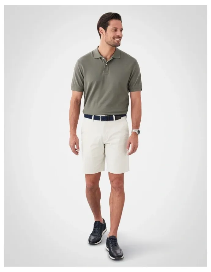 GAZMAN Comfort Stretch Twill Shorts in Stone