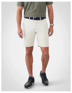 GAZMAN Comfort Stretch Twill Shorts in Stone