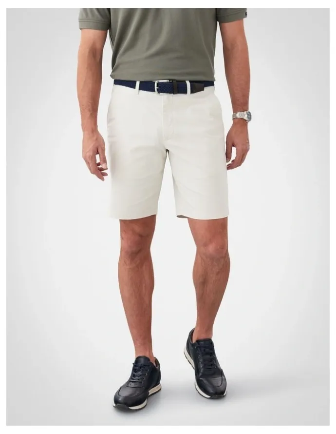 GAZMAN Comfort Stretch Twill Shorts in Stone