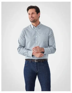GAZMAN Easy Care Long Sleeve Shirt in Multi Check