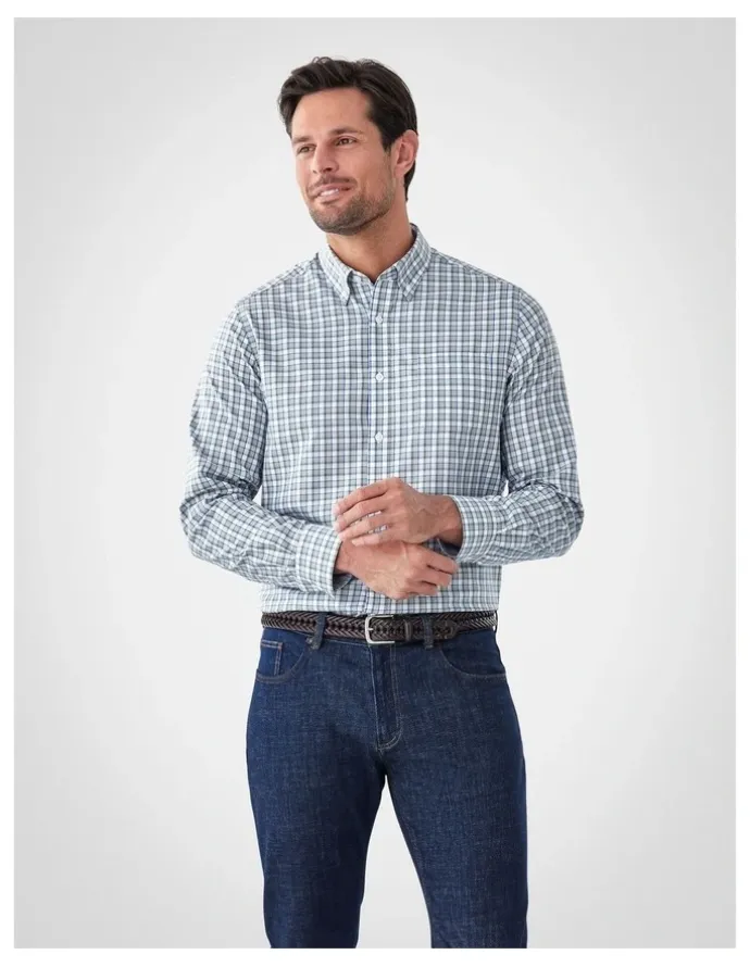 GAZMAN Easy Care Long Sleeve Shirt in Multi Check