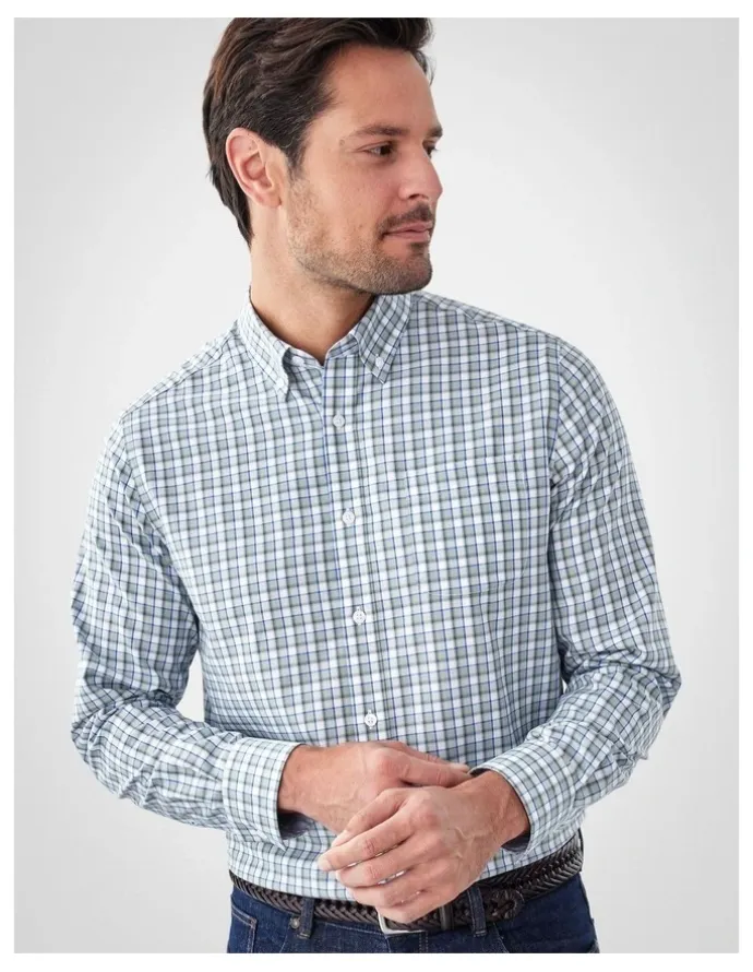 GAZMAN Easy Care Long Sleeve Shirt in Multi Check