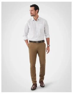 GAZMAN Easy Care Twill Check in White