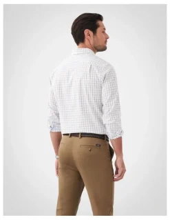GAZMAN Easy Care Twill Check in White