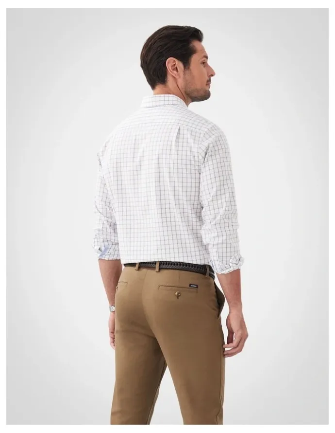 GAZMAN Easy Care Twill Check in White