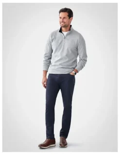 GAZMAN Half Zip Sweat in Grey Melange