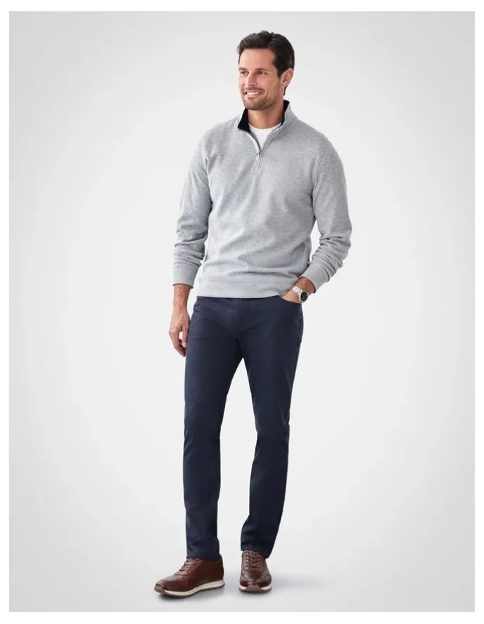 GAZMAN Half Zip Sweat in Grey Melange