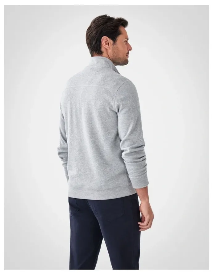GAZMAN Half Zip Sweat in Grey Melange