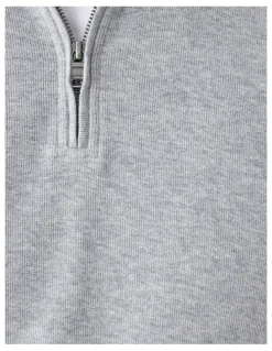 GAZMAN Half Zip Sweat in Grey Melange
