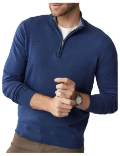 GAZMAN High Flex Half Zip Knit in Denim