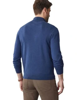 GAZMAN High Flex Half Zip Knit in Denim