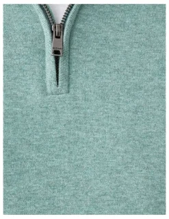 GAZMAN High Flex Half Zip Knit Jumper in Sage