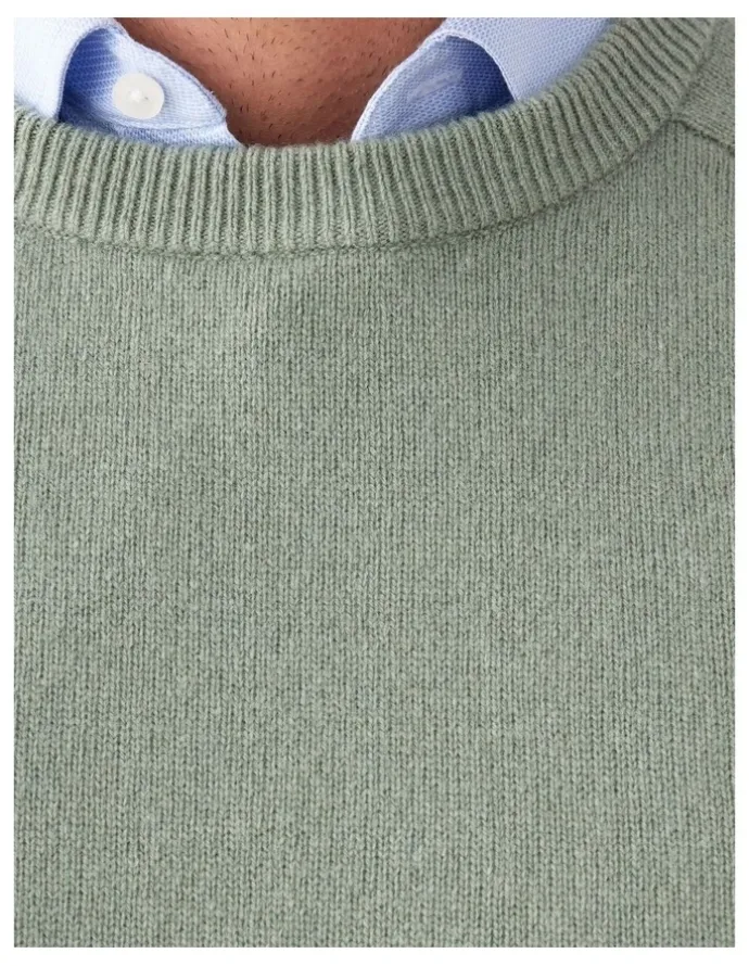 GAZMAN Lambswool Crew in Sage