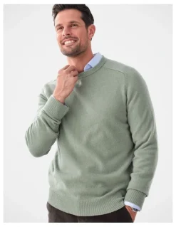 GAZMAN Lambswool Crew in Sage