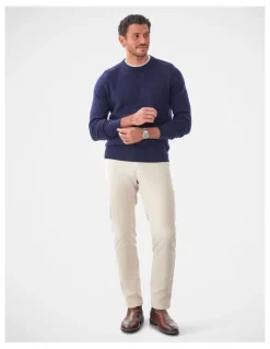 GAZMAN Lambswool Crew Navy