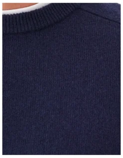 GAZMAN Lambswool Crew Navy