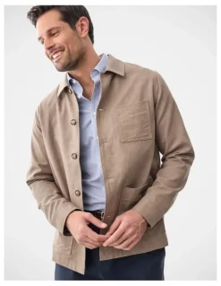 Gazman Linen Blend Chore Jacket Mocha