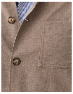 Gazman Linen Blend Chore Jacket Mocha