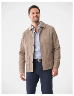 Gazman Linen Blend Chore Jacket Mocha
