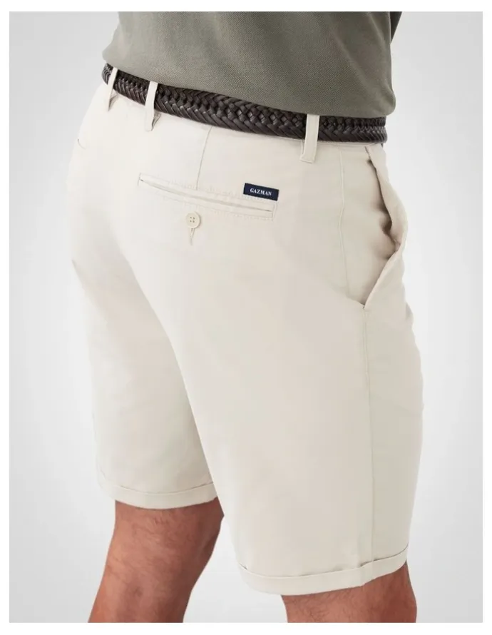GAZMAN Modern Club Stretch Shorts in Beige