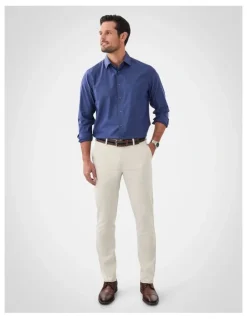 GAZMAN Non-Iron Modern Chino in Stone