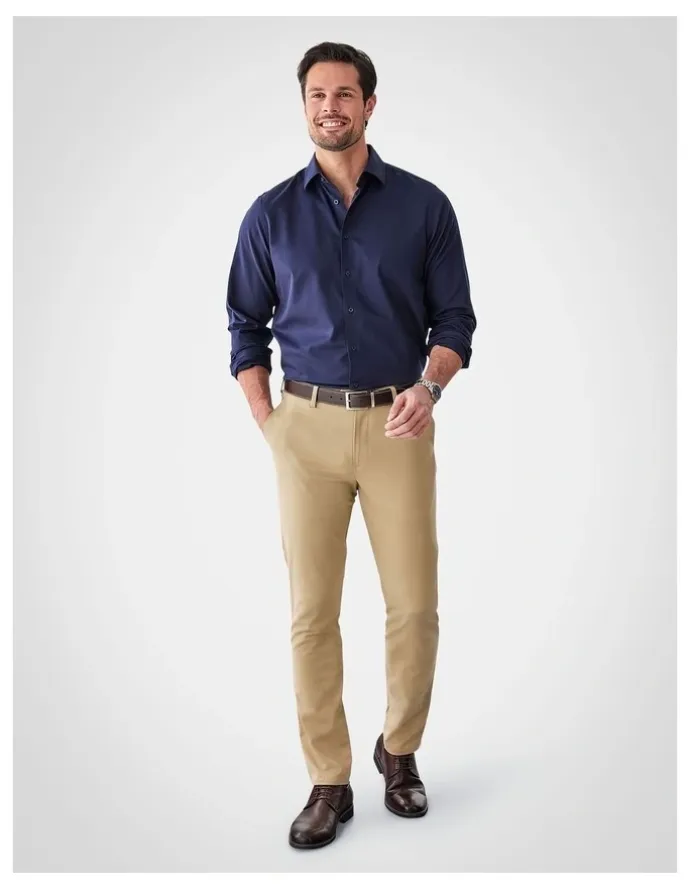 GAZMAN Non-Iron Modern Chino Pant in Desert