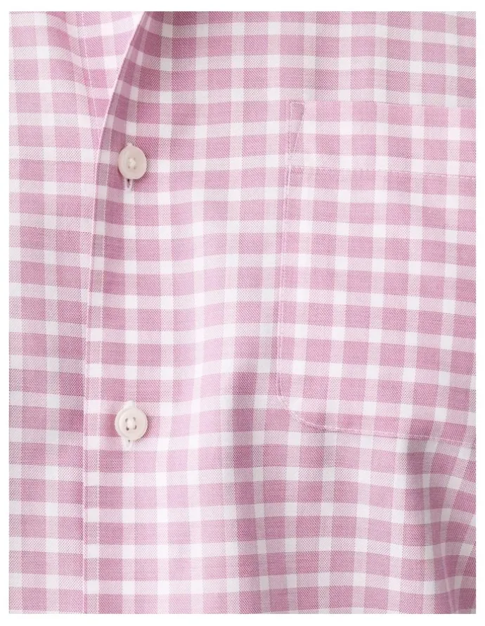 Gazman Non-Iron Twill Check Long Sleeve Shirt Berry