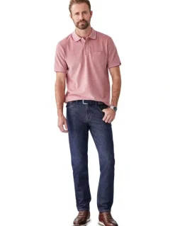 GAZMAN Oxford Pocket Polo Shirt in Red