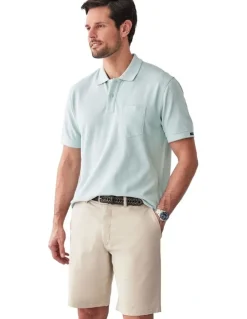 GAZMAN Oxford Pocket Polo Shirt in Sage