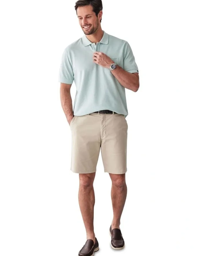 GAZMAN Oxford Pocket Polo Shirt in Sage